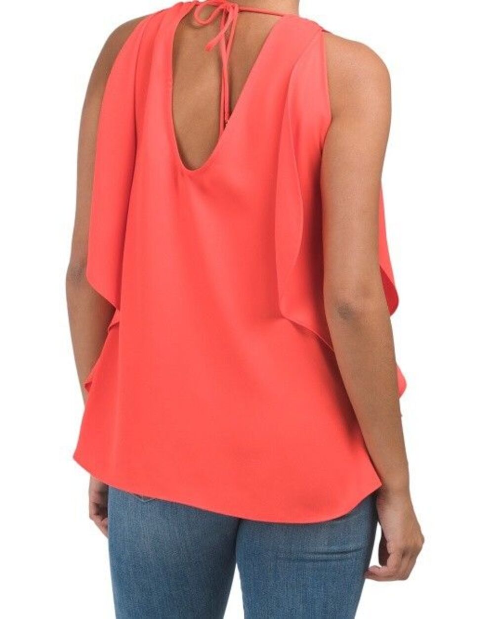 Trina Turk women Poppy Haipo Draped Side Tie Back Crepe Blouse Top sz Small $198 - Picture 3 of 11
